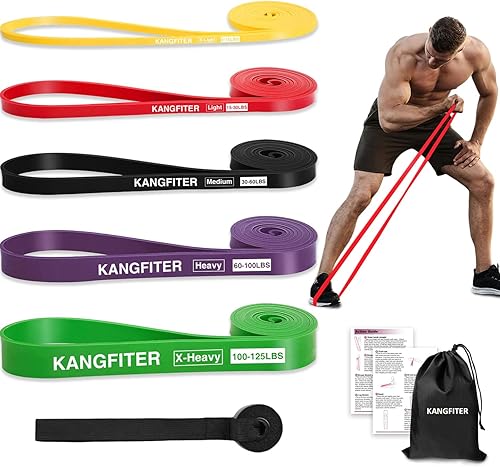 Bandas de resistencia para entrenamiento, bandas de dominadas para hombres y mujeres, juego de bandas de resistencia gruesas y pesadas con anclaje 5