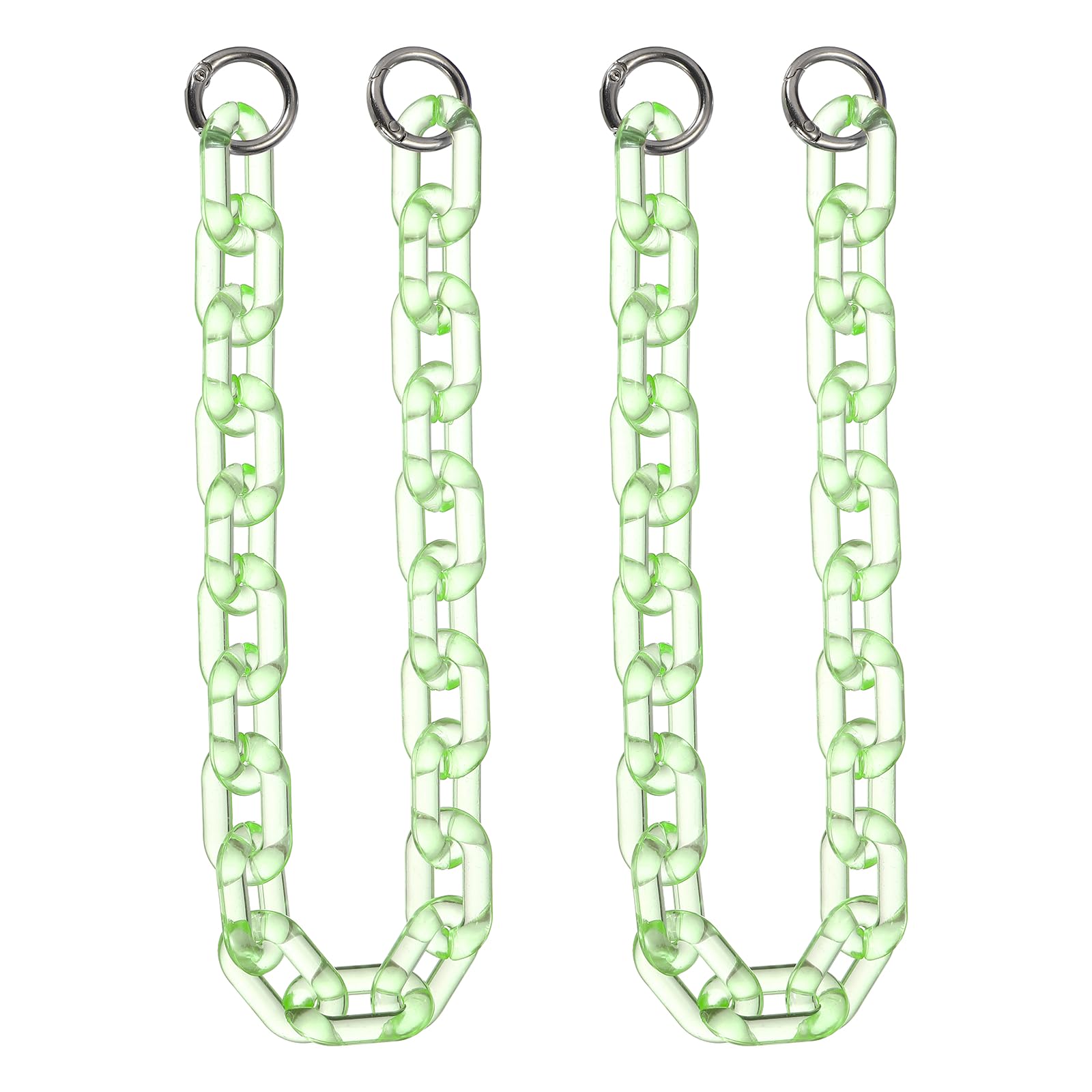 sourcing map 2Pcs Purse Acrylic Chain Strap 16" Purse Chain Green
