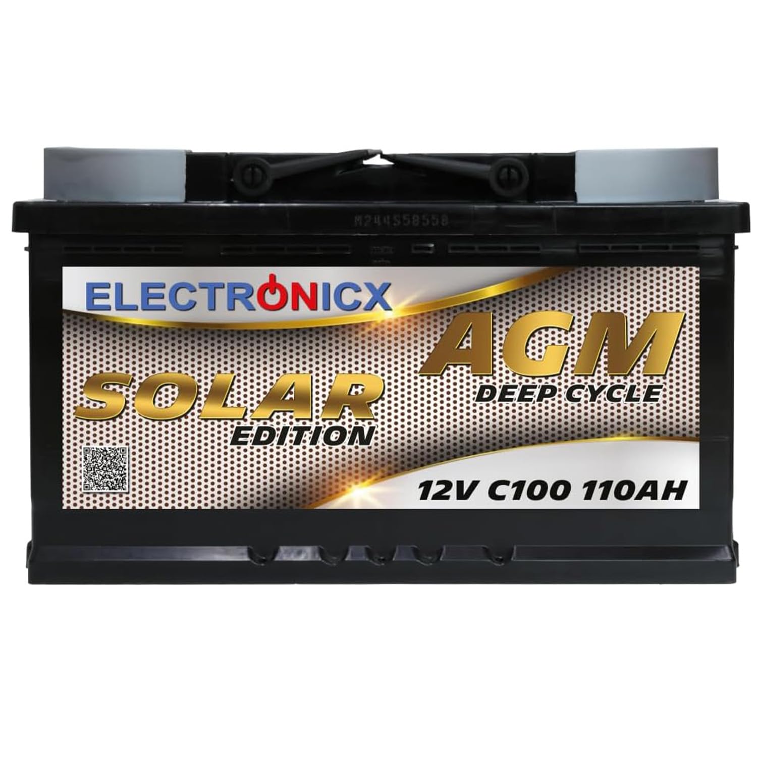 Electronicx Batterie AGM Solaire 12V 110Ah – 110 ah Batterie à Décharge Profonde – Entièrement scellée & sans entretien– Idéale pour Camping-car, Bateau, Yacht, Système Solaire & Autonomie Énergétique