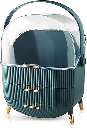 Miniatura 1 de Organizador de maquillaje, caja de almacenamiento, caja de maquillaje, para baño, resistente al agua y al polvo, caja organizadora de cosméticos con