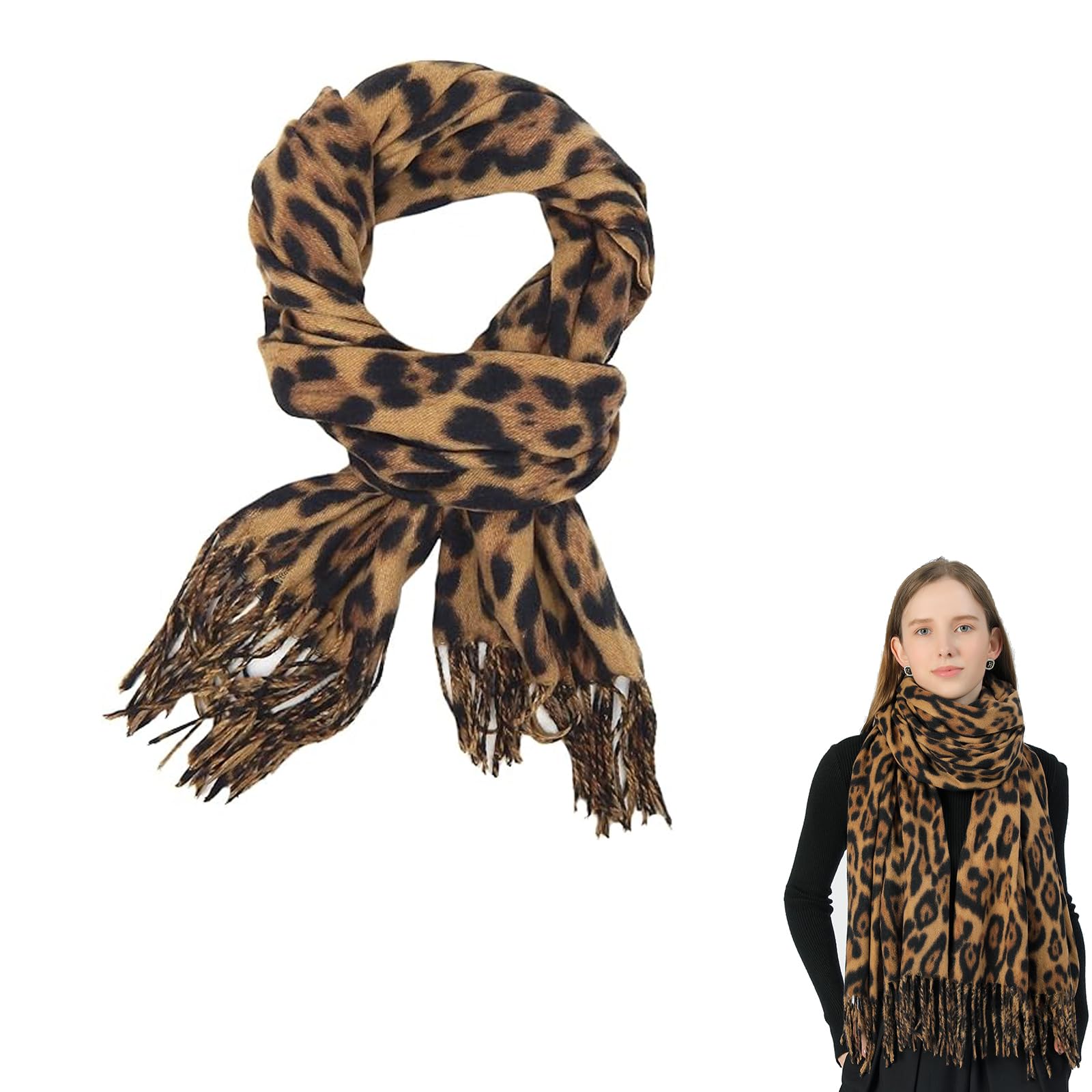 Foulard Femme Léopard - Écharpe Fine 5x90 Cm, En Simili-soie, Pour Décoration Cou Et Cheveux, Accessoire Mode - 3