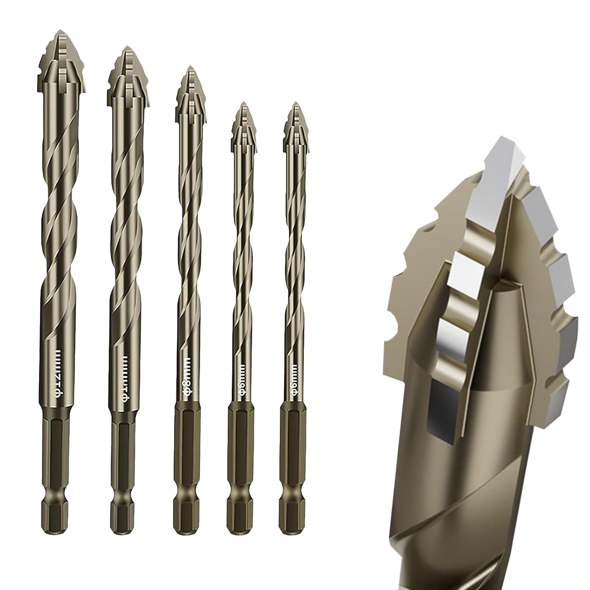 Set 4 Pezzi Punta Powerbit per Piastrelle Ceramica Vetro Porcellana (6-12 mm)
