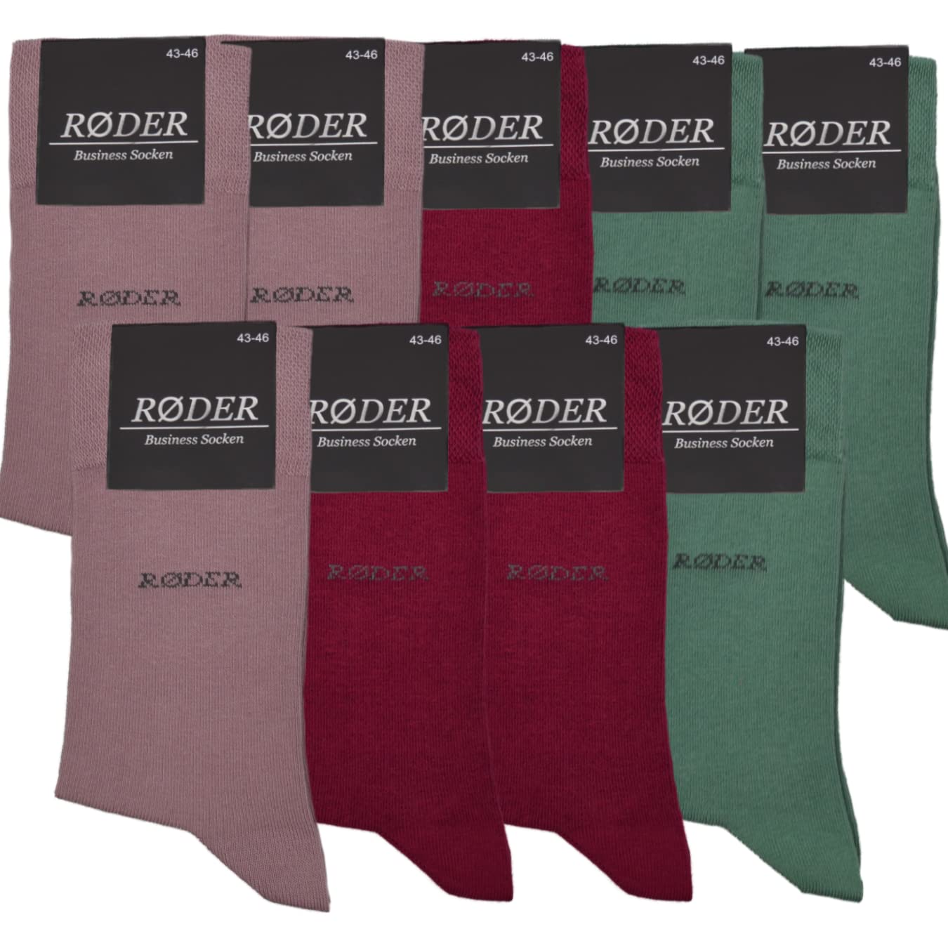 RØDER Premium Business Socken Herren 9er Pack Elastische, bequeme schwarze Herrensocken mit Komfortbund (47-50, Mix 3)