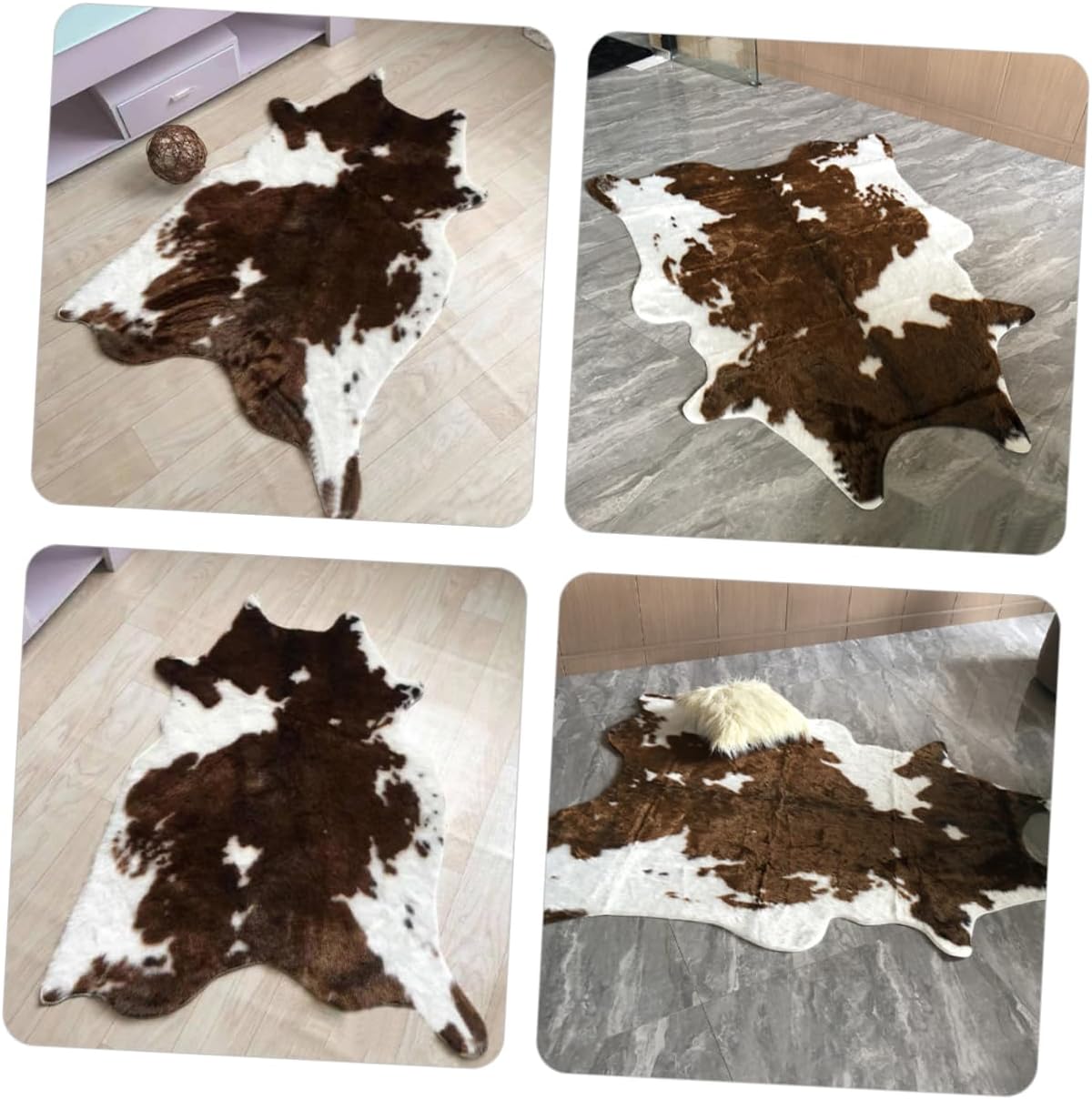 Didiseaon Cute Area Rug Cow Print Throw Rug Decorative Floor Mat for Living Home Decor