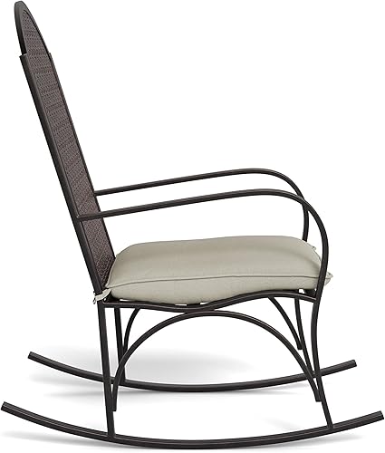 Miniatura 3 de Tortuga Outdoor Mecedora de jardín de metal con cojín, sofás de color cobre engrasado, individual, negro
