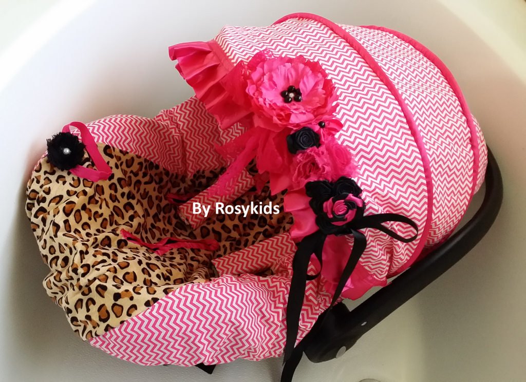 Rosy Kids Infant Carseat Canopy Cover 3 Pc Whole Caboodle Baby Car Seat Cover Kit Cotton C060100