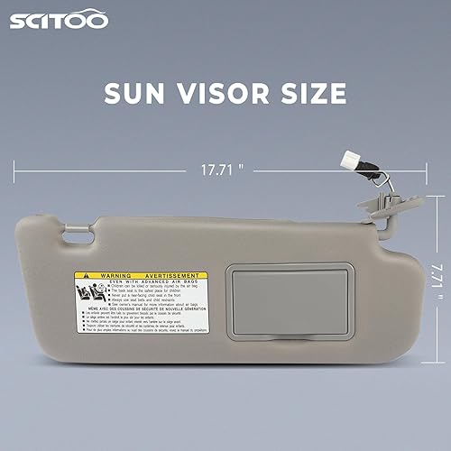 Miniatura 2 de SCITOO Conjunto de visera solar para Hyundai Sonata con techo corredizo color gris derecho para 2006-2008