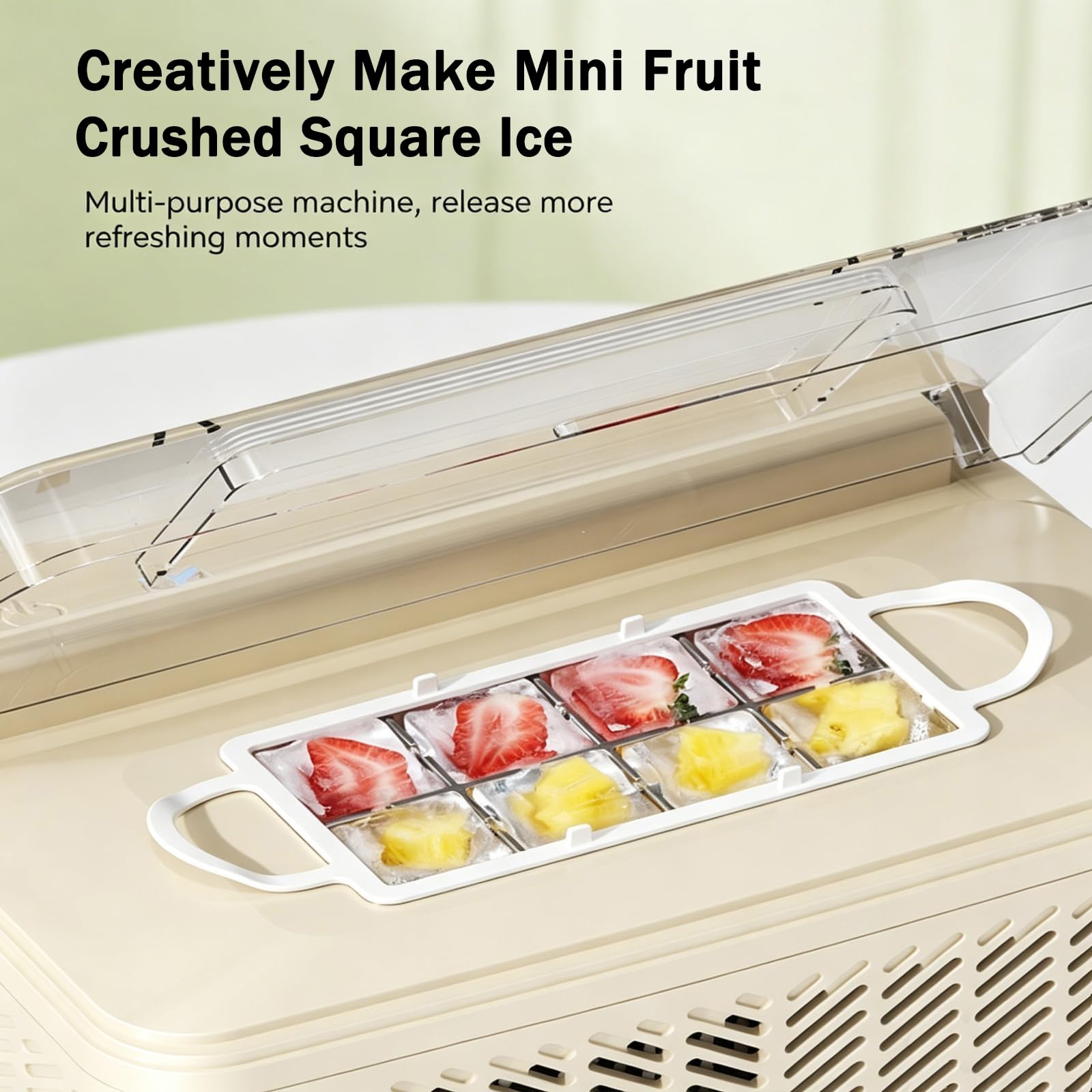 Máquina Para Hacer Cubitos De Hielo De 120 W, Mini Máquina De Hielo Portátil Con Bandeja Para 8 Cubitos, Preparación Rápida En 15 Minutos, Perfecta Para El Hogar, La Oficina, Camping Y Fiestas