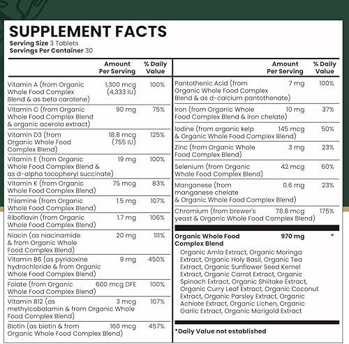 Miniatura 4 de Moss Mama Nutraceuticals Vitamina prenatal, para embarazo y posparto multivitamínico y suplemento orgánico de apoyo a la lactancia, 90 tabletas