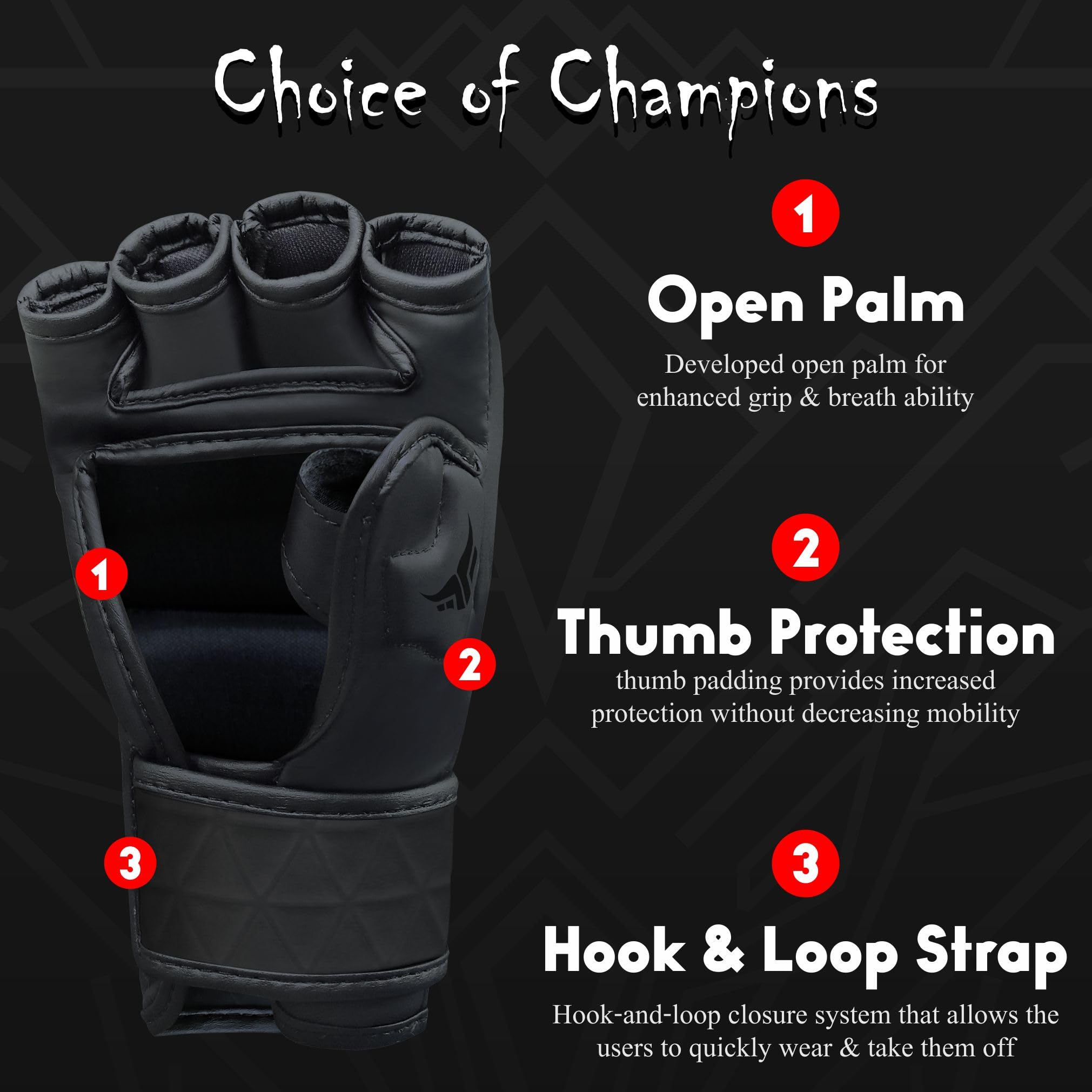 Gants MMA pour Homme et Femme – Gants Sparring Open Palm Respirants, Gants Grappling pour Kickboxing, Muay Thai, Combat en Cage, MMA et Entraînement en Arts Martiaux
