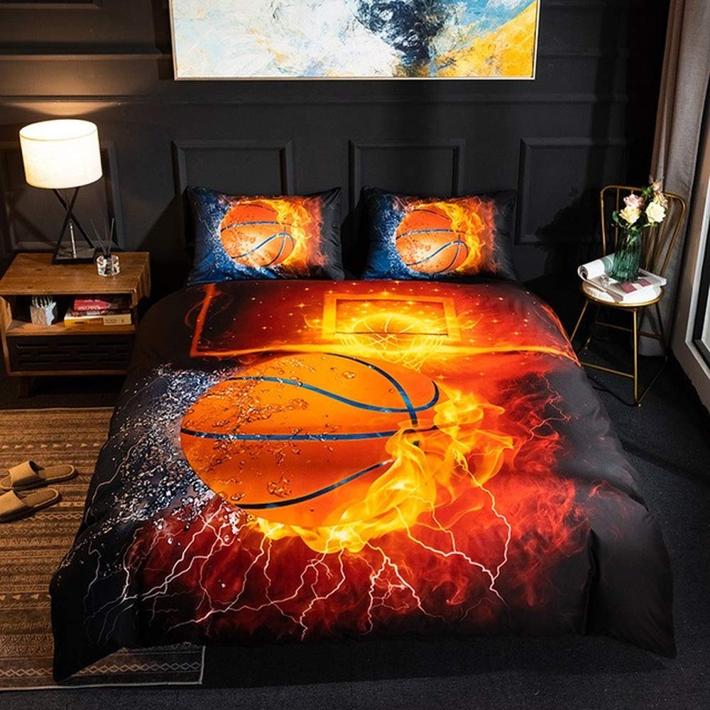 Housse de couette basket et foot pour décorer une chambre ado