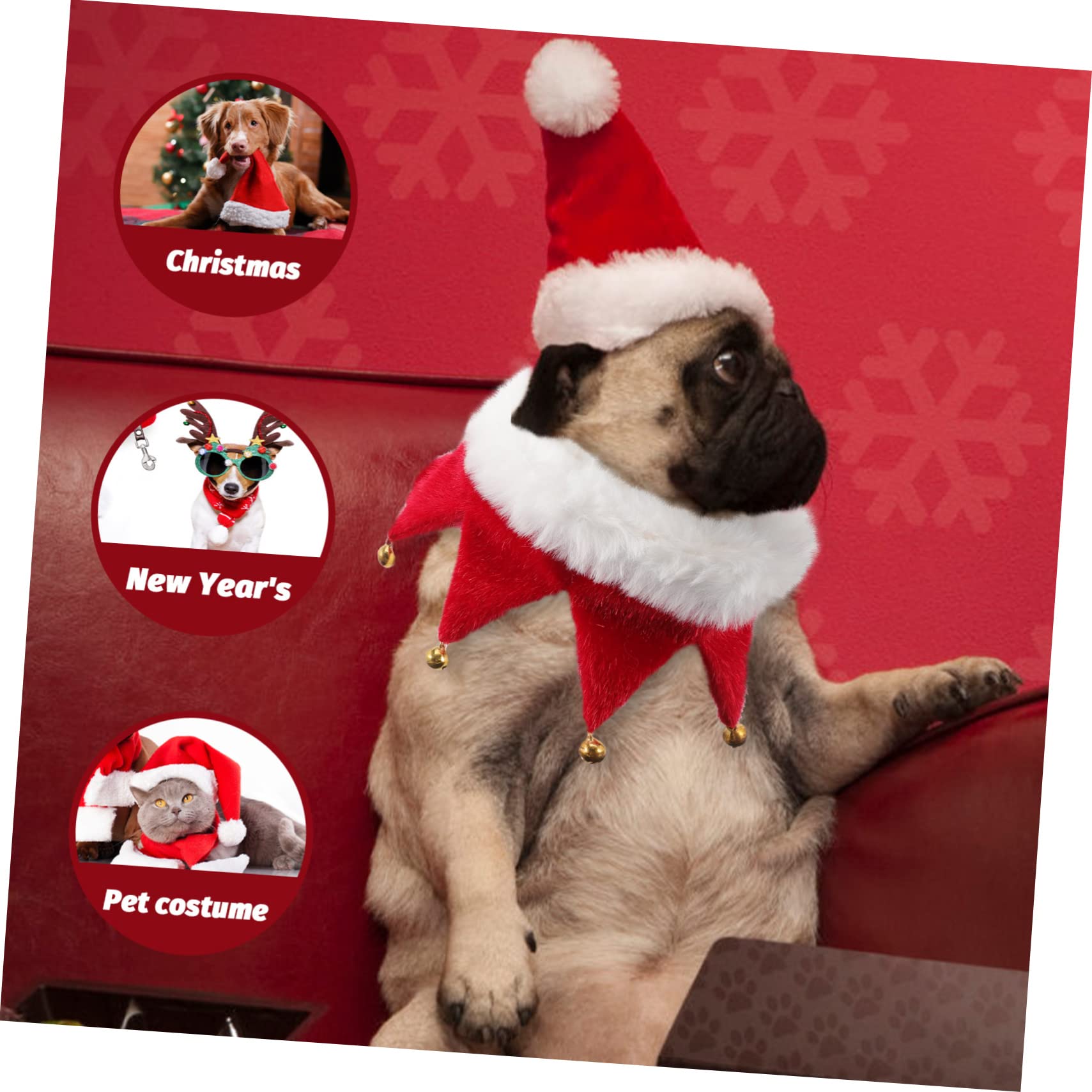 HANABASS Collier de Noël Ajustable avec Grelot pour Chien et Chat Design Festif et Confortable
