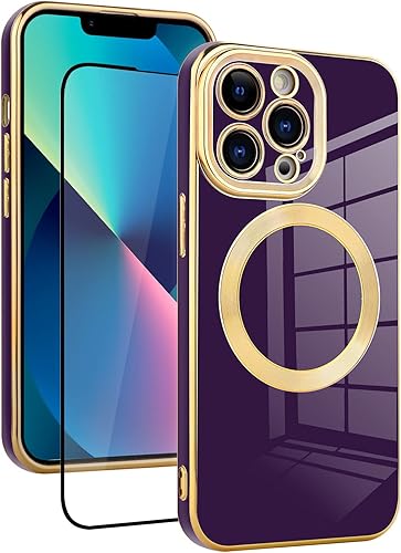 Miniatura 1 de Fiyart Funda magnética diseñada para iPhone 13 Pro Max compatible con MagSafe con protector de lente de cámara, protección completa, carcasa trasera