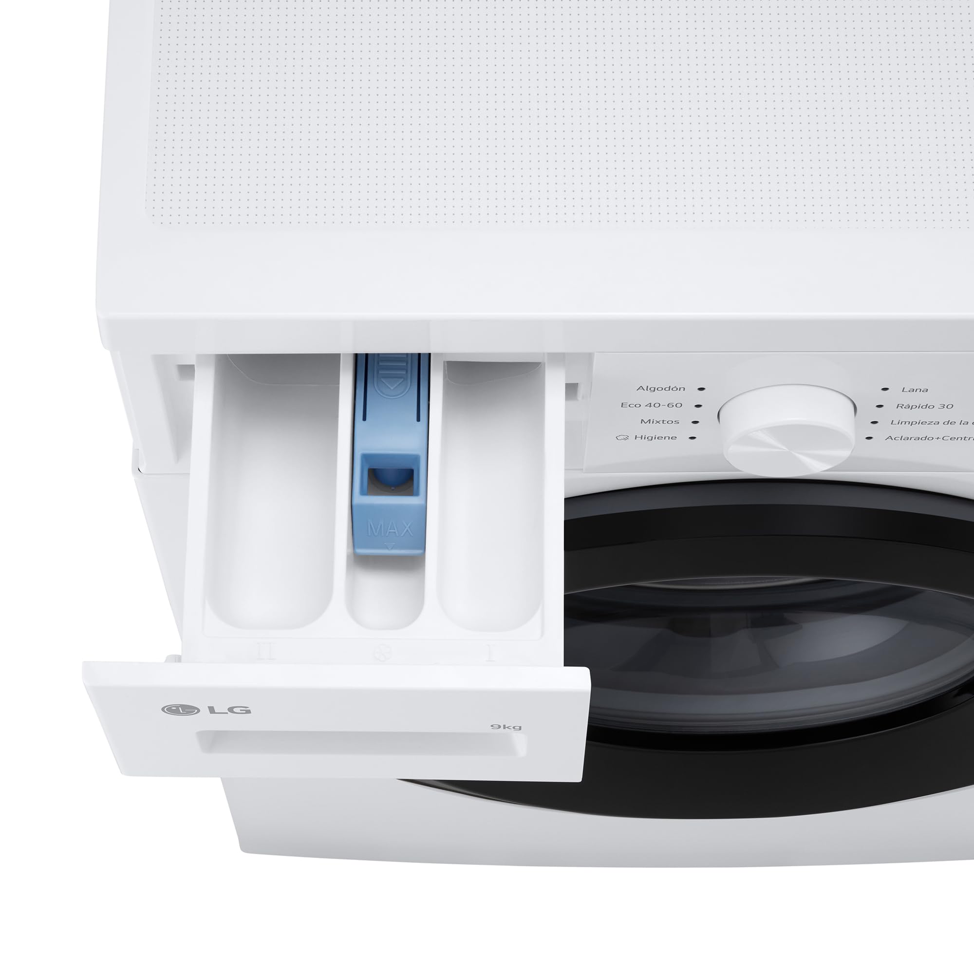 LG F4A1009NWK – Washing Machine, 9 kg, 1400 rpm, Front Load, 8 Programs, Quick Program and Hand Wash Program, Special Reduced Bottom, LED Display, 100 Series, White — view 7