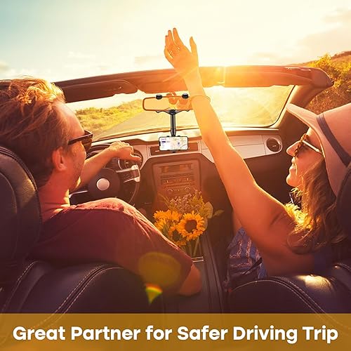 Miniatura 3 de Soporte de teléfono para espejo retrovisor para automóvil, soporte giratorio y retráctil para teléfono de automóvil, soporte para teléfono de espejo