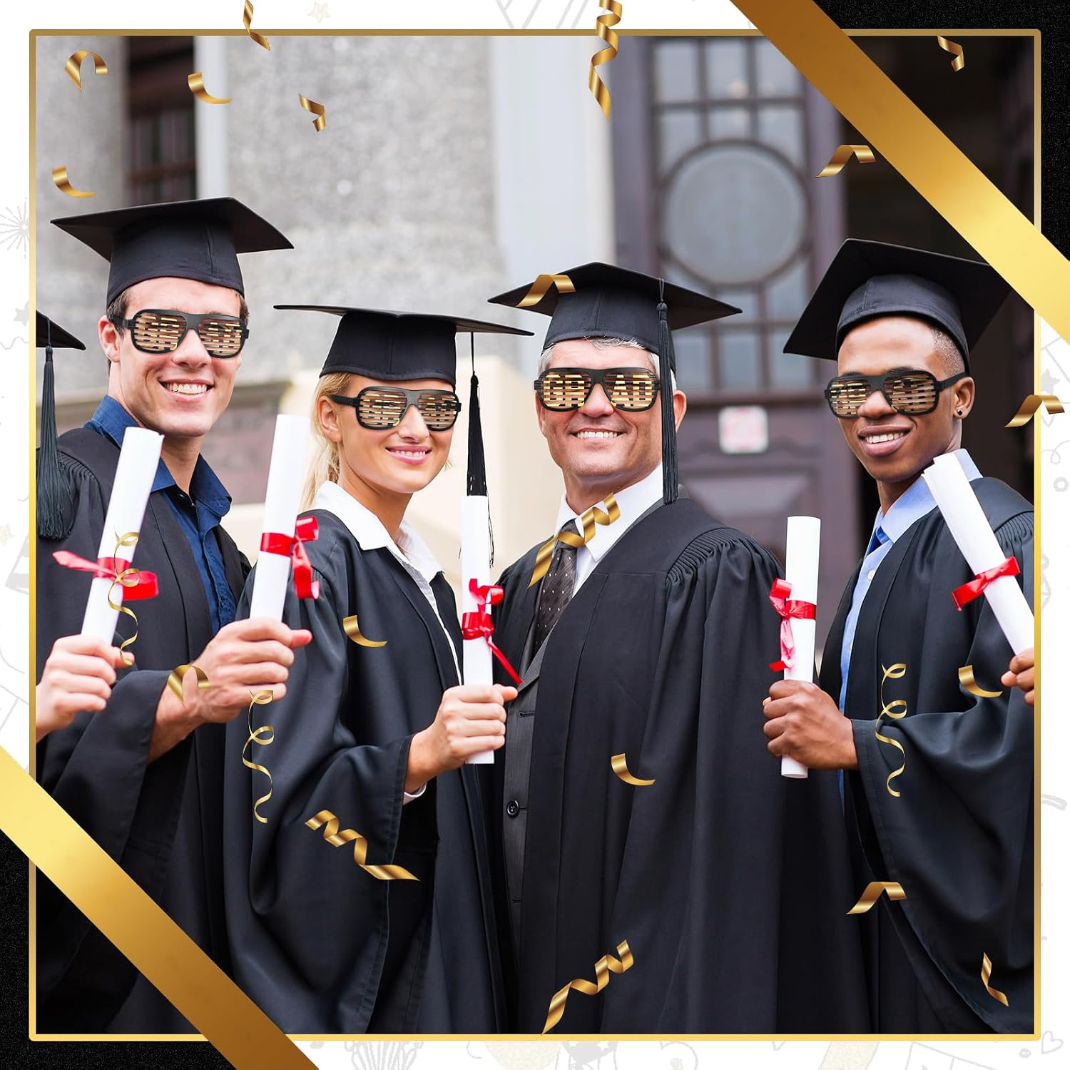 Shyyween 24 Pieces 2027 Graduation Sunglasses Grad Party Favor Bulk Class of 2027 Plastic Sunglasses Eyewear for Party Props