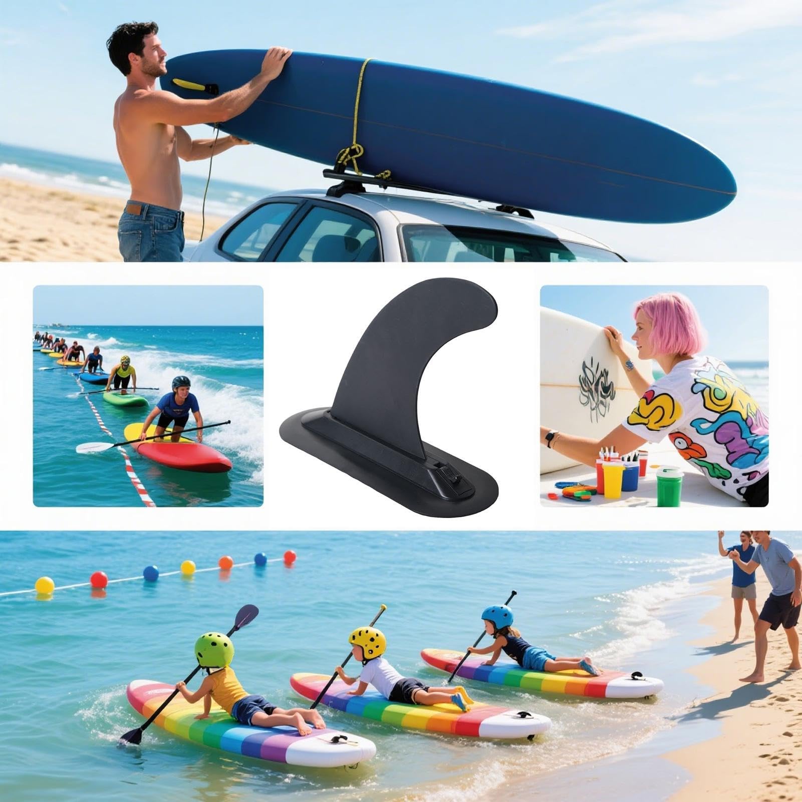 Aileron pour Planche à Pagaie Fixation Rapide et Design hydrodynamique | Ailette de paddle amovible de remplacement Pour plage, mer, lac, rivière, sports nautiques, entraînement, nage,