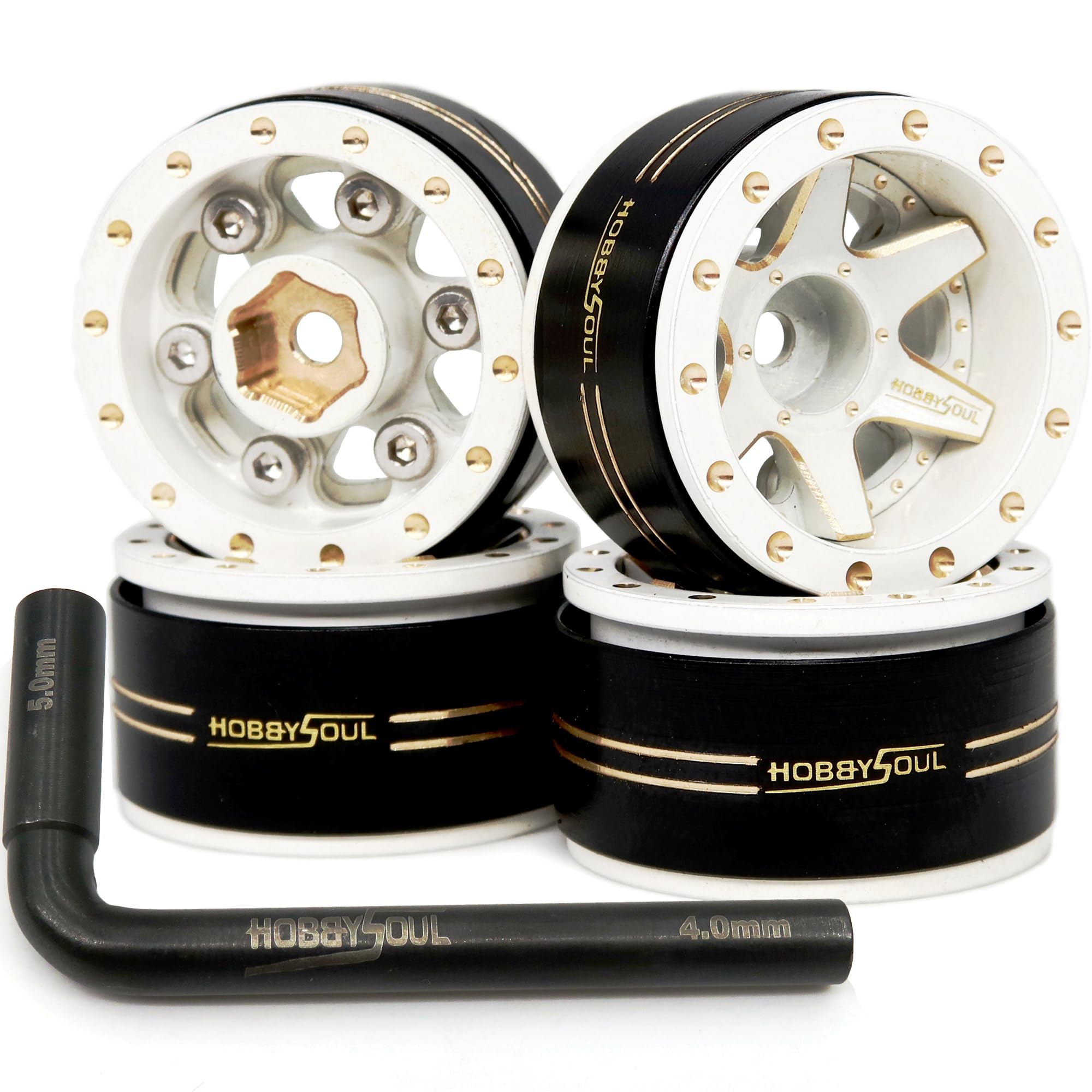 Amazon.com: HOBBYSOUL Adjustable Offset 1.0 Beadlock Wheels Rims ...