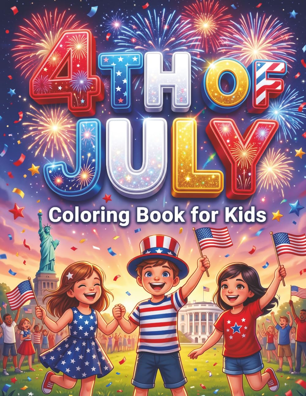 4TH Of July coloring Book For Kids: Independence Day Fun for Kids Ages 3-8