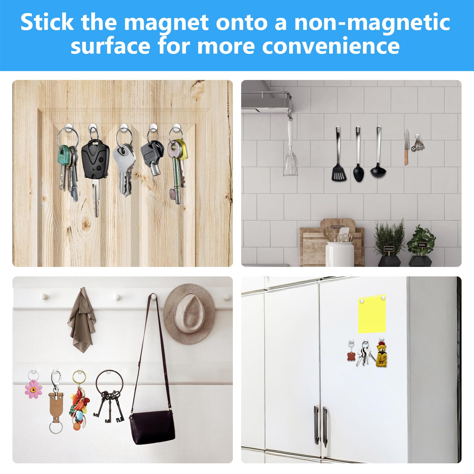 UTOMAG 60 Piezas Imanes de Neodimio Adhesivos Fuertes 10×1mm, Imán Redondos Autoadhesivos Potentes y Pequeños, Ideales para Refrigerador, Fotos, Manualidades, Pizarras Magnéticas, Cocina y Oficinas