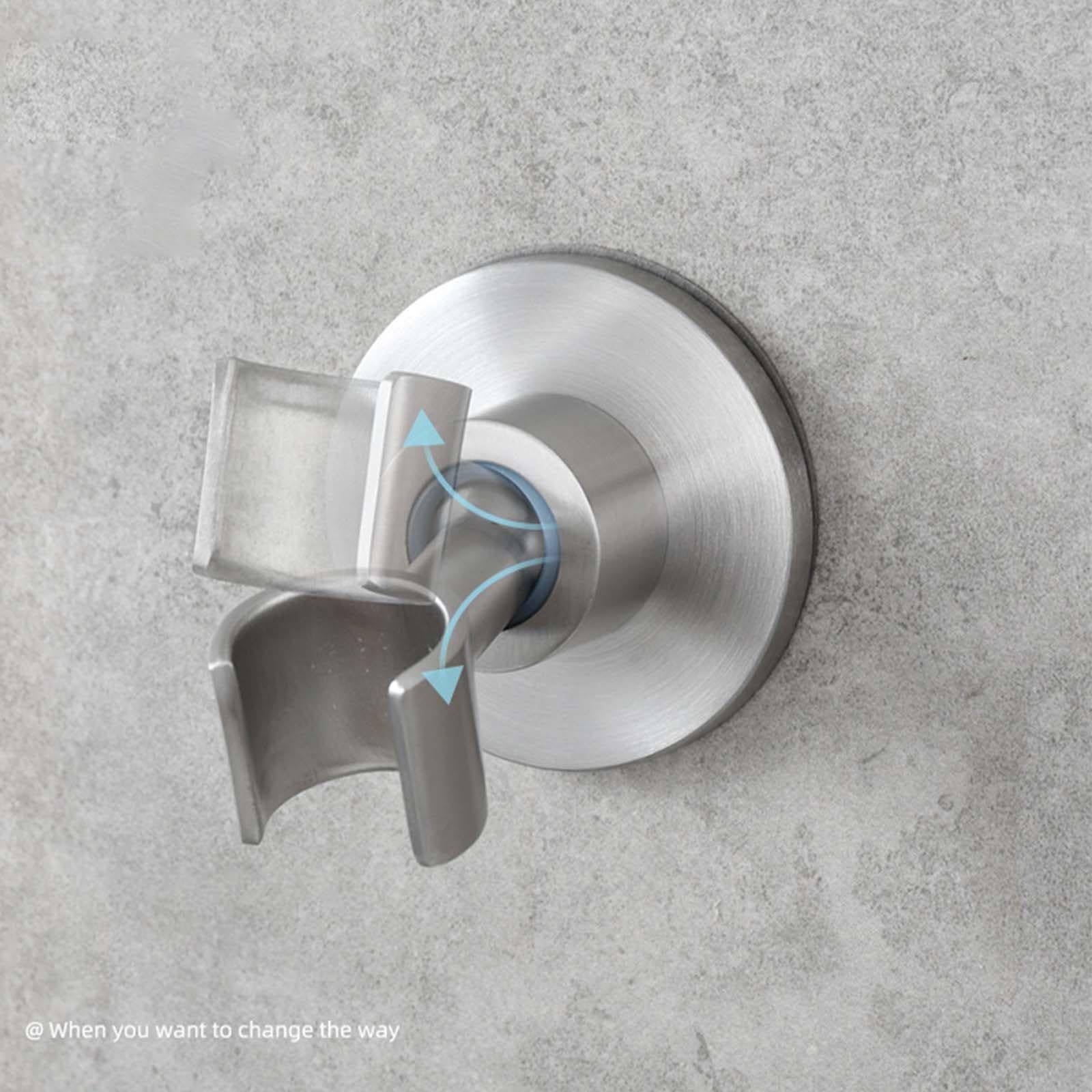 Soporte Ducha Pared Viscoso Soporte Alcachofa Ducha Adhesión Súper Fuerte Soporte Ducha Rotación Universal Soporte de Ducha Viene Cepillado Soporte para Ducha Acero Inoxidable