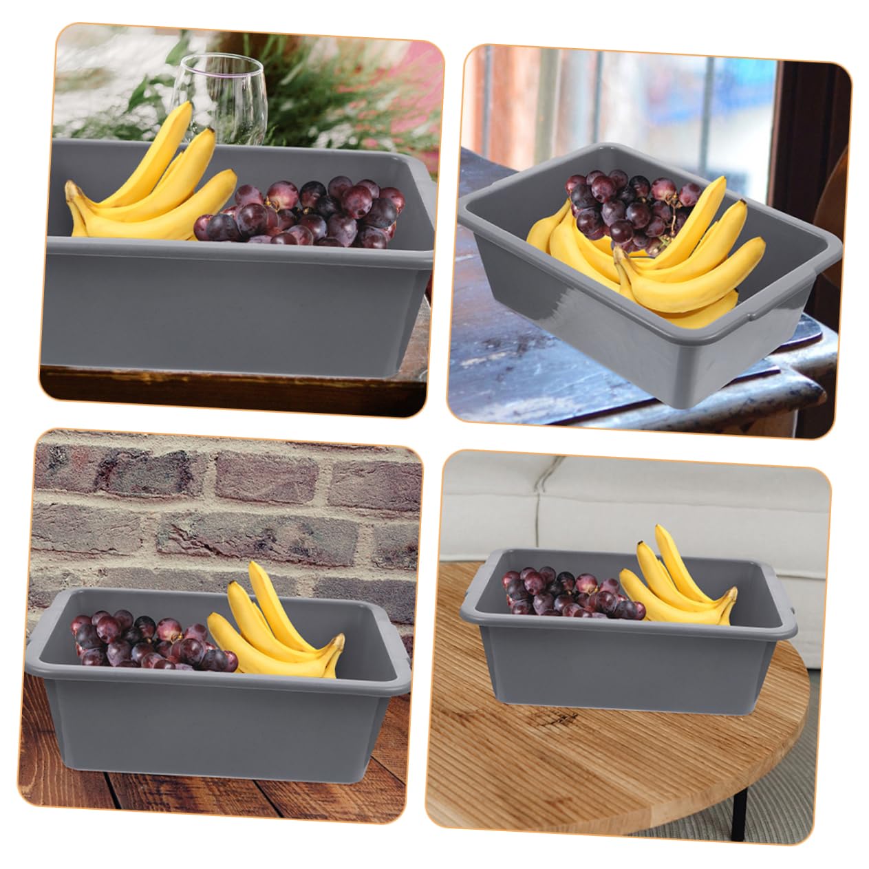 Alipis 3pcs Baskets Handles Commercial Bus Tub Storage Basket Tote Box Handles