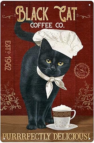 Cartel de metal con texto en inglés Funny Cat, retro, vintage, 8 x 12 pulgadas