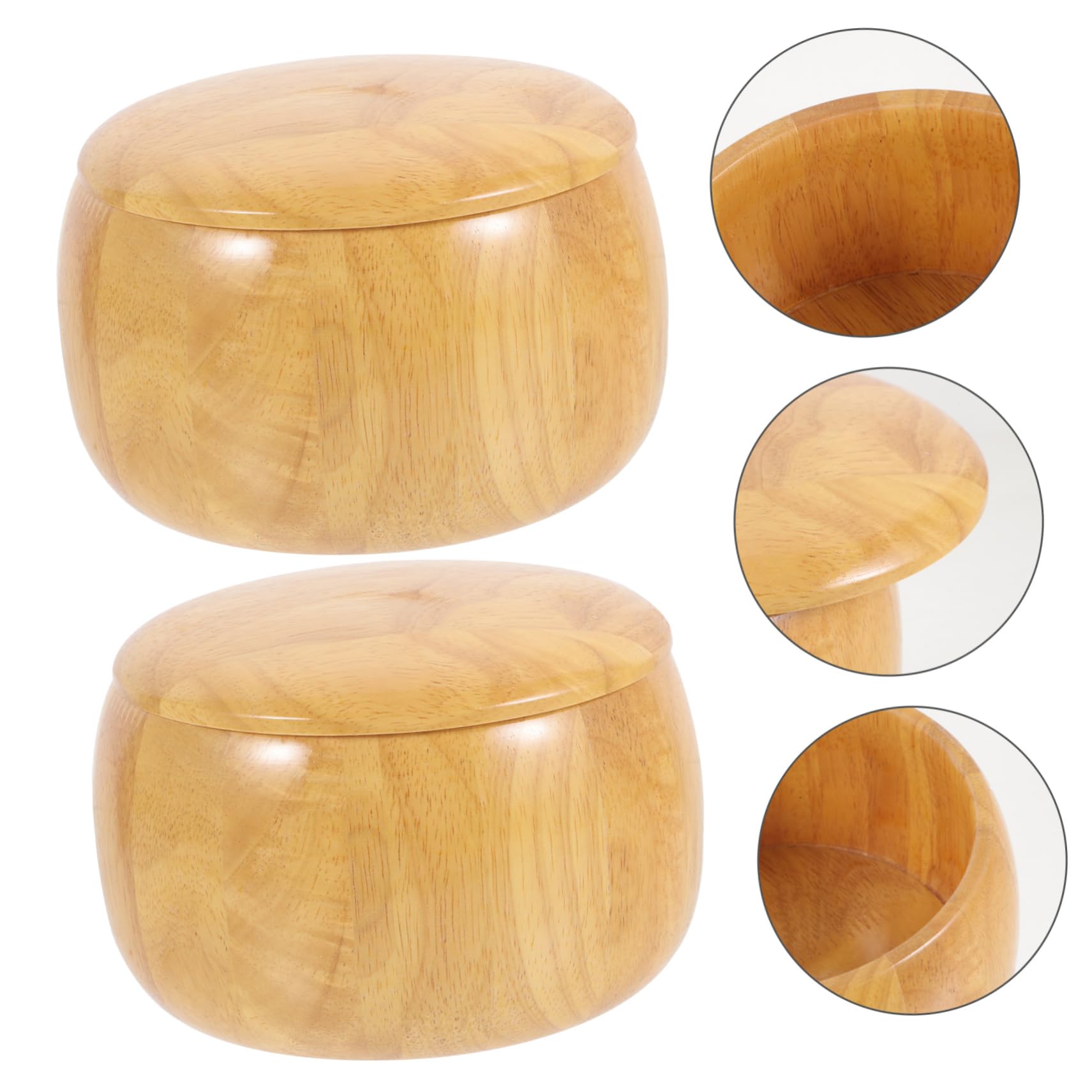 Conteneurs de Stockage en Bois Léger pour Pièces de Go, Lot de 2 Bols Portables Couleur Kaki, pour Salle de Jeu D'échecs à Domicile