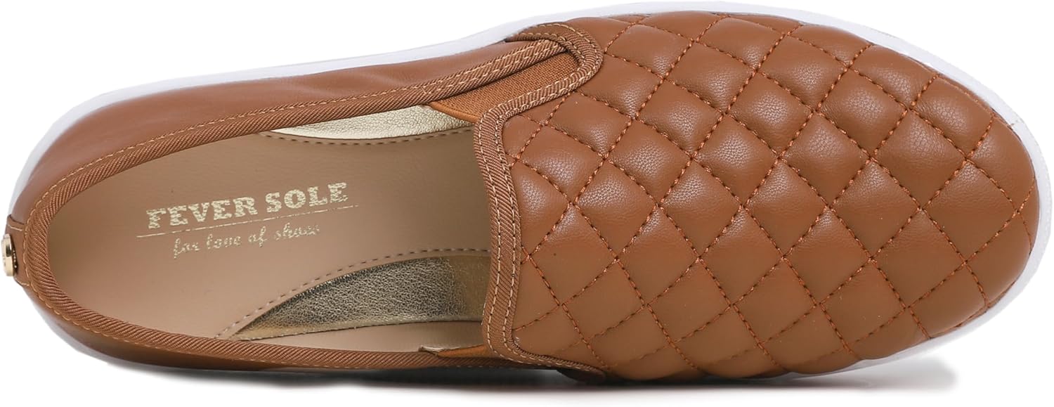FEVERSOLE Women's Casual Slip On Sneaker Comfort Quilted Loafer Flats - Image 2