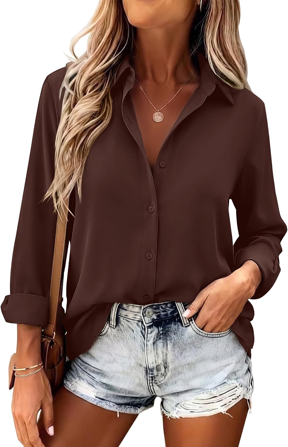 Zeagoo Womens Dressy Casual Blouses Long Sleeve Button Down Collared Shirts