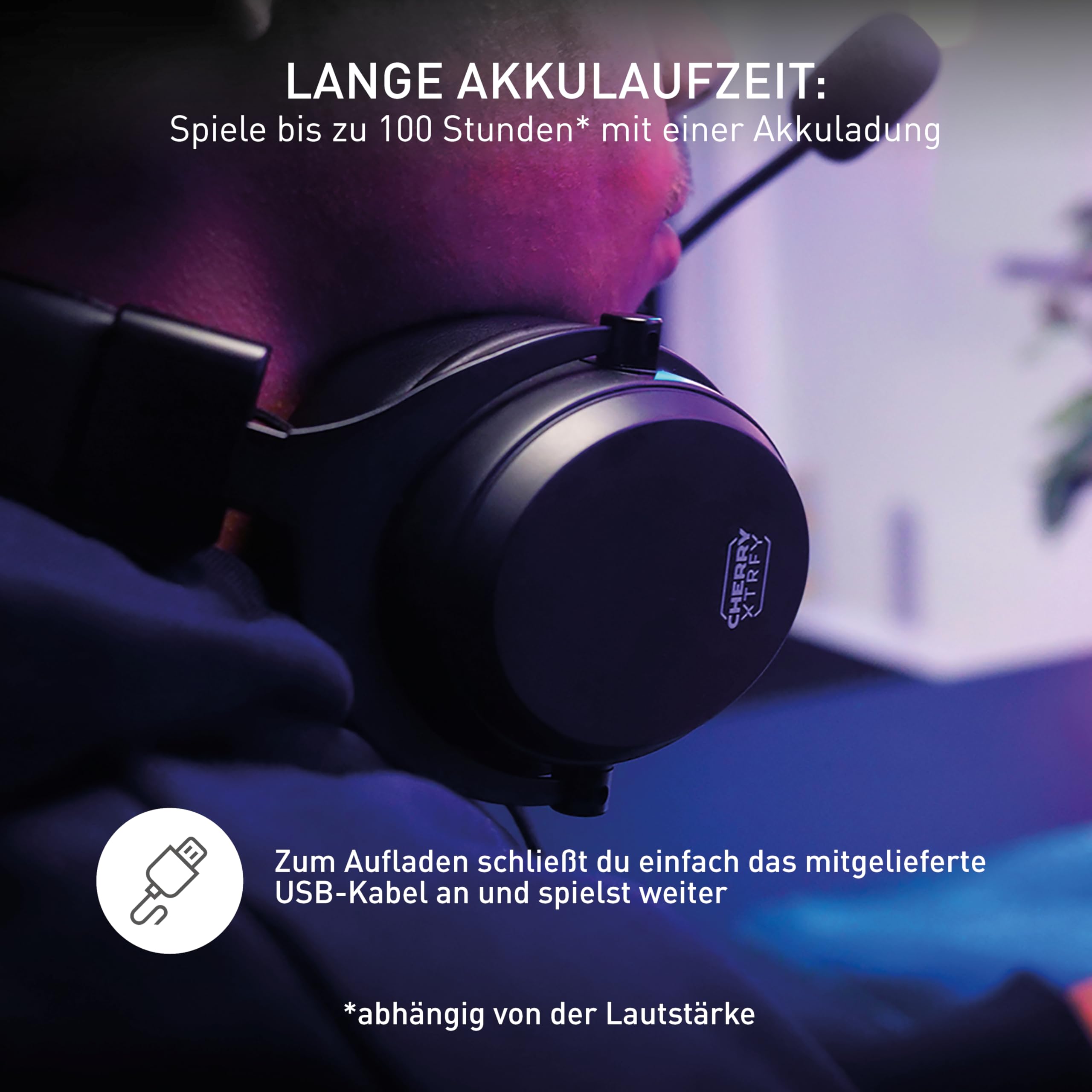 H3 Wireless, Kabelloses Gaming-Headset, Esports-Optimierter Sound, Zum Spielen, Streamen & Musikhören, Abnehmbares Mikro, Bequeme Passform, Schwarz