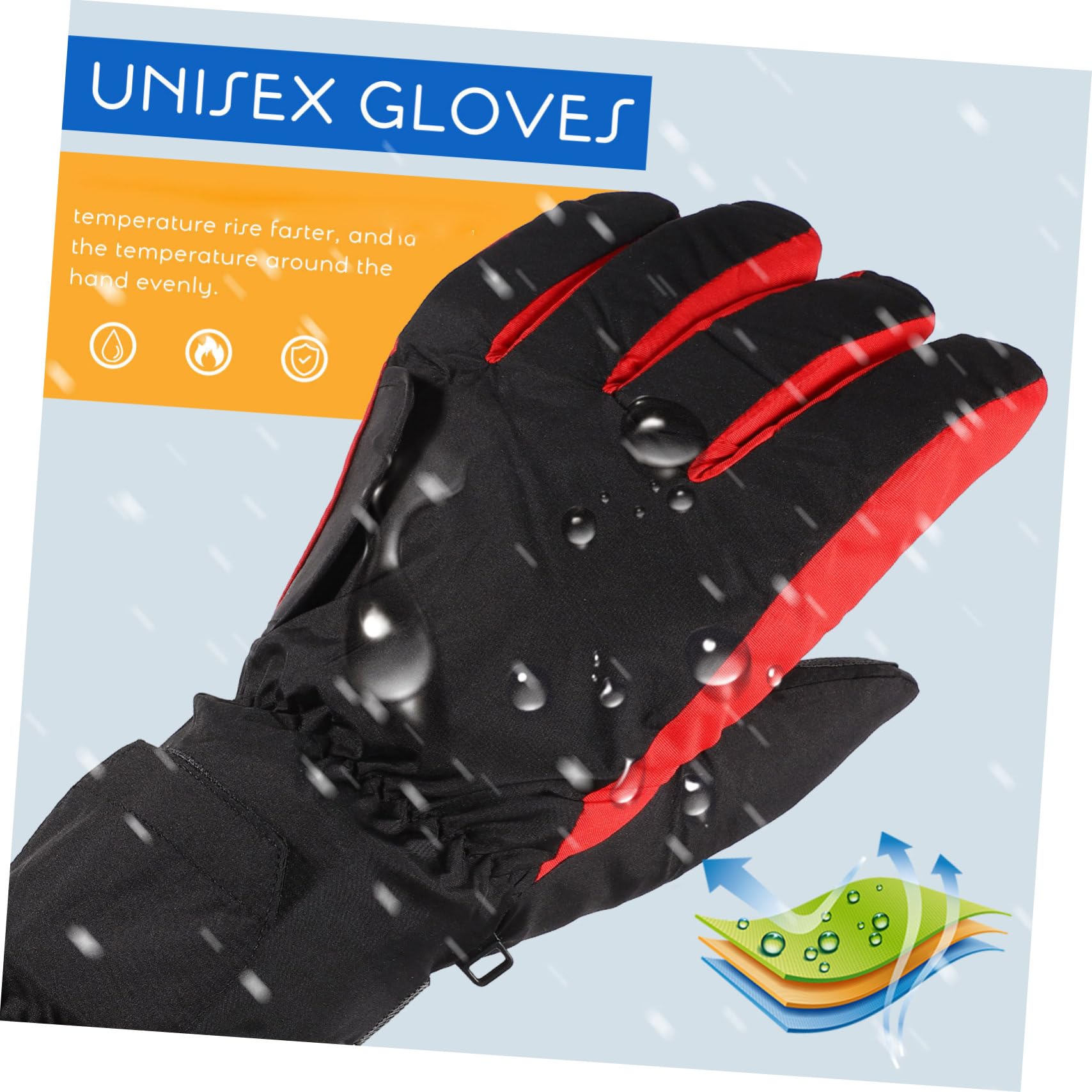 Toyvian Guanti Elettrici Riscaldabili 4.5v 1 Paio in Poliestere Neri | Scaldamani Portatile per Outdoor e Sci, Riscaldamento Uniforme su Tutta la Mano, Versione 4.5v
