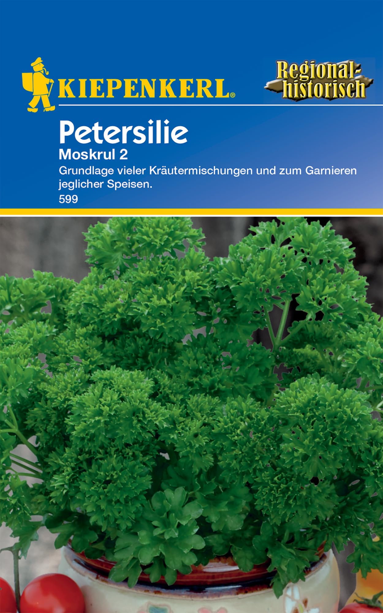 Kiepenkerl Petersiliensamen Moskrul 2 599 - Kräutersamen, Samen Gemüse, schnell wachsende Pflanzen, ideal für Kräutermischungen, Saatgut für 500 Pflanzen, Wuchshöhe 20-30 cm