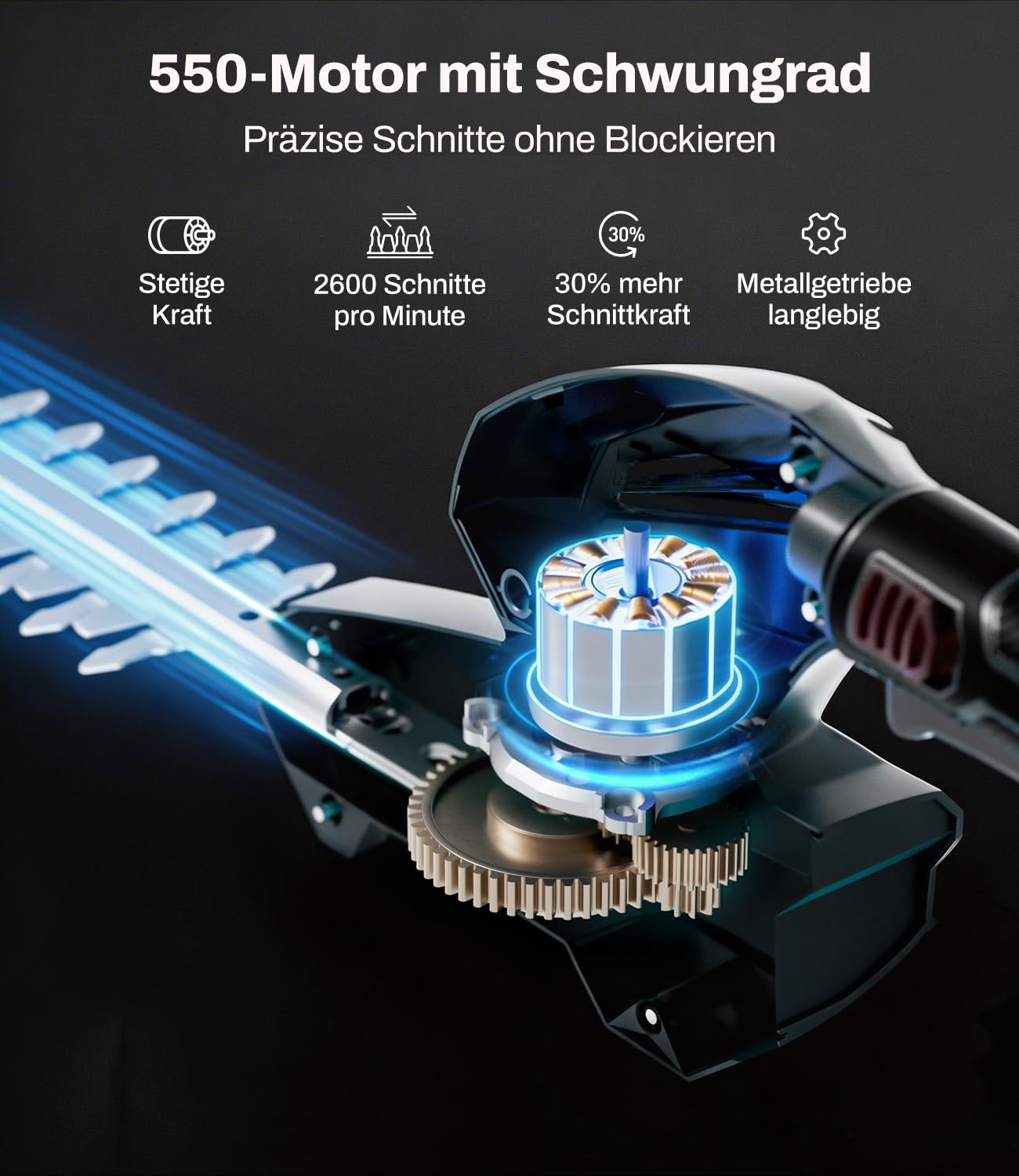CSL503 Taille-haie sans fil compatible avec batterie Makita 18 V, longueur de coupe 59 cm, distance des dents 18 mm, poignée réglable, taille-haie électrique (sans batterie)