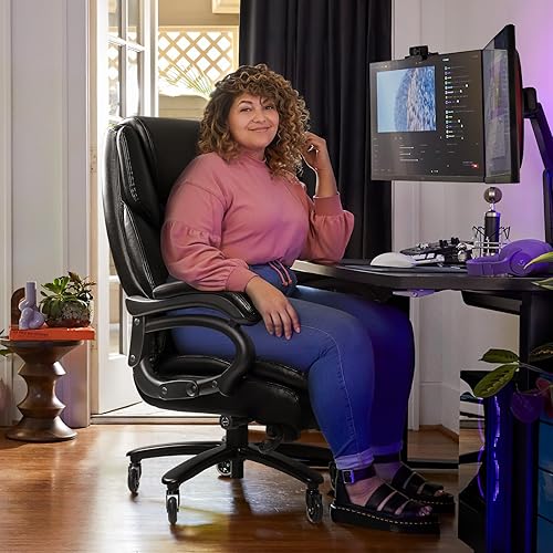 Miniatura 4 de VITESSE Silla de oficina resistente de 500 libras para aliviar el dolor de espalda baja, silla de oficina alta con soporte lumbar ergonómico, silla