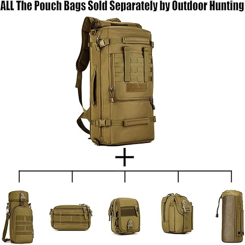 Miniatura 4 de Huntvp mochila táctica militar de 11 galones, 3 compartimientos adheribles, para exteriores