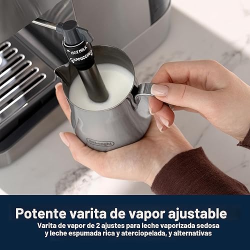Miniatura 3 de De'Longhi Máquina de café espresso clásica con espumador de leche, bomba de 15 bares y control de temperatura, kit de cafetera barista para expreso,