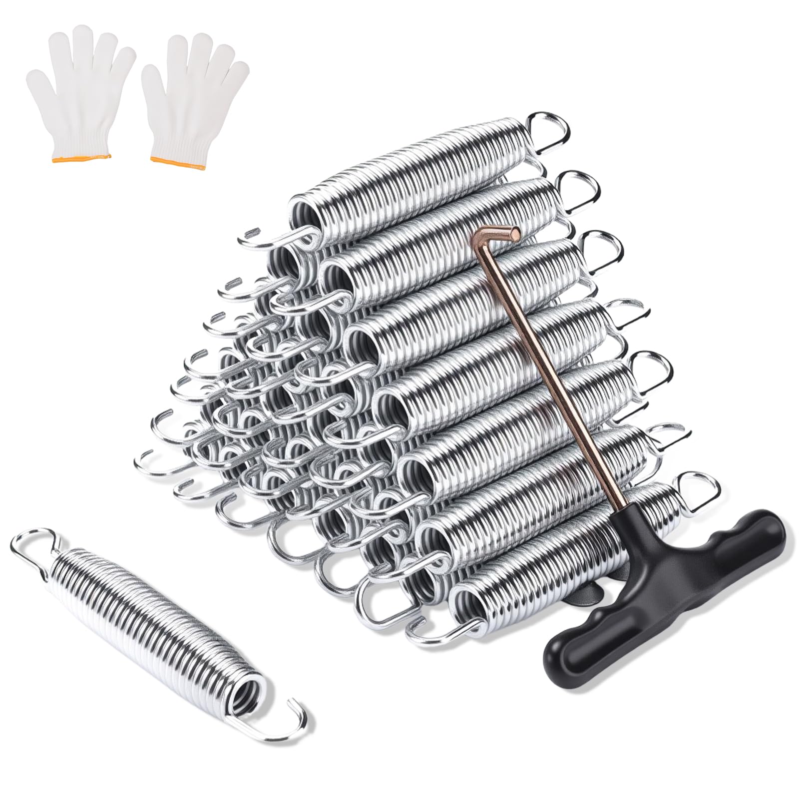 Photo 1 of JxyHauteresce 72pcs Heavy Duty Trampoline Springs Replacement Kit - 5.5 Inch Galvanized Steel Springs with Puller Tool - Compatible with Various Models of Trampoline Universal Accessories