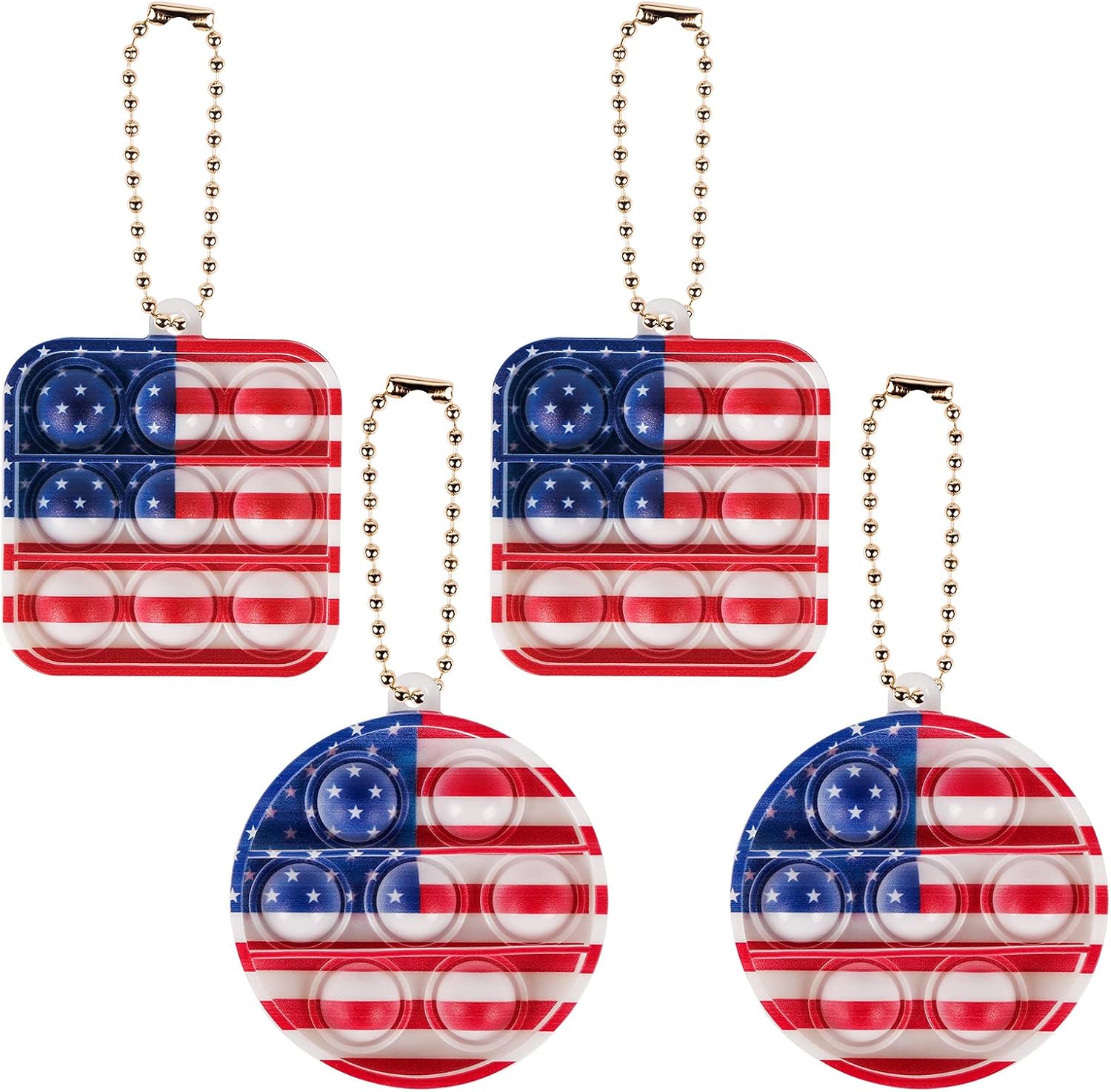 Buy Meiest 4 Pcs Mini Pop Bubble Fidget Sensory Toy Silicone Colorful Stress Reliever Hand Toy Squeeze Key Chain Toy For Adults And Kids 2 Shapes Anti Anxiety Office Desk Toys 2 Round 2 Square Us Flag Online In