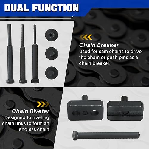 Miniatura 3 de DASBET Kit de herramienta de rompedor de cadena de 13 piezas  Juego de rompedor de cadena para motocicleta, rompedor de cadena, cortador de