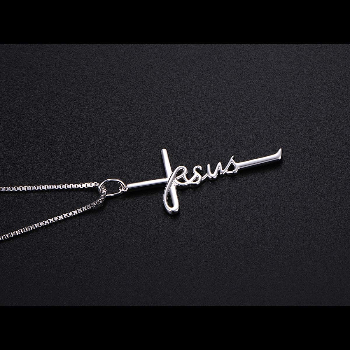 Yearace Cross Necklace 925 Sterling Silver Infinity Love of God Heart Cross Pendant Necklace Christian Gift for Women
