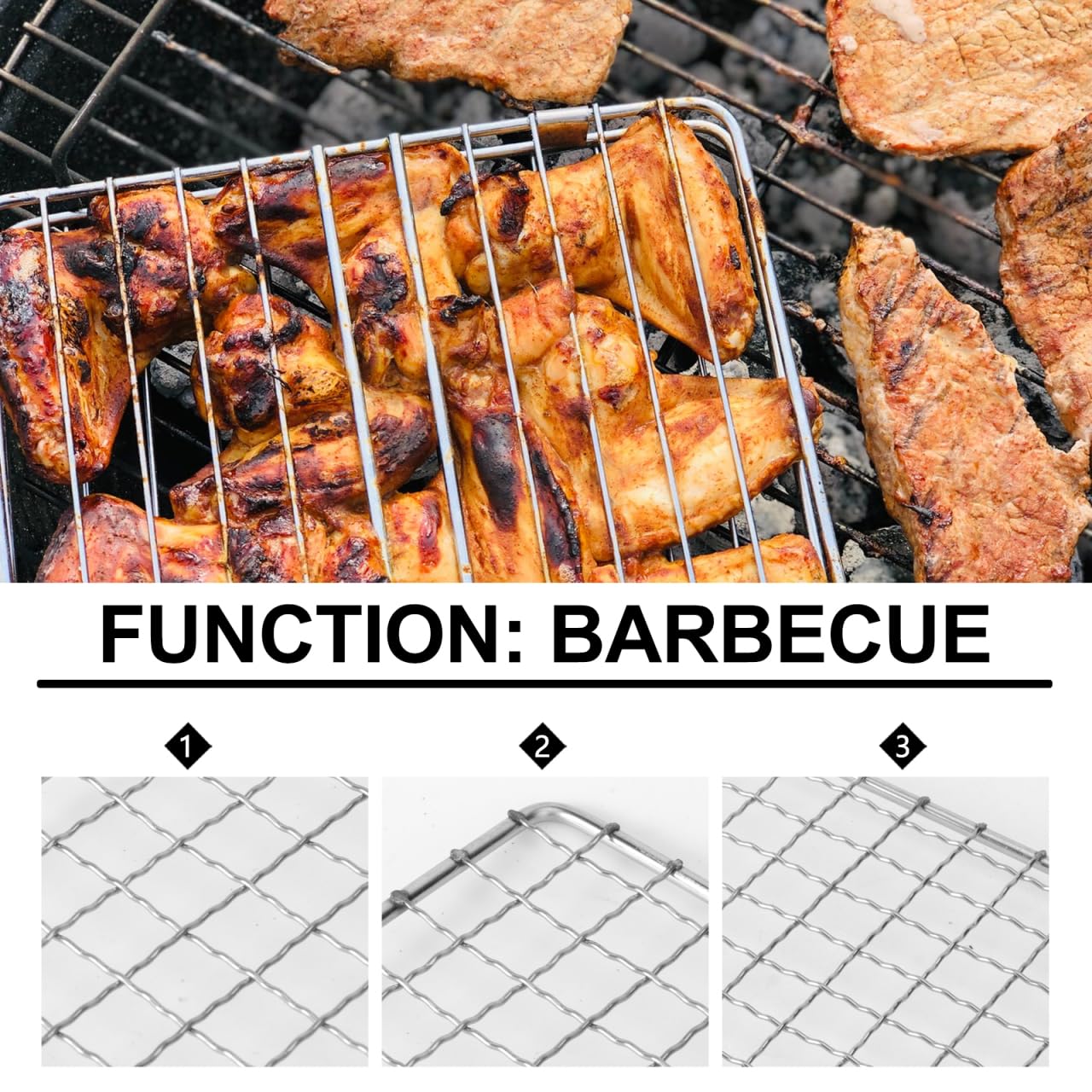 inless stalowy grill wielofunkcyjny grill gotowanie i ing siatka do grillowania na świeżym powietrzu piec i kemping zastosowanie konstrukcja z siatki drucianej