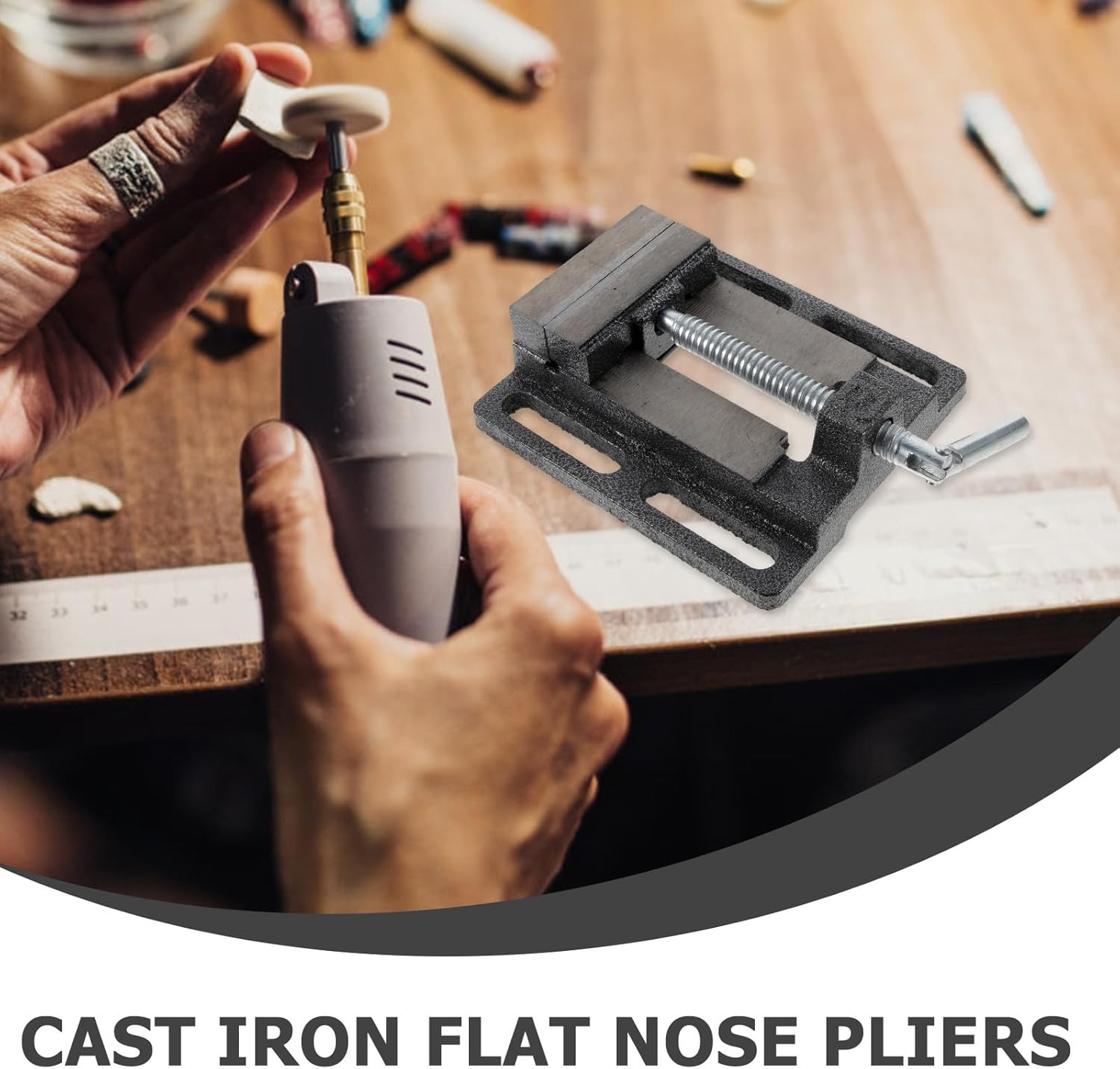 DOITOOL 3-inch Cast Iron Drill Press Vise and Table Bench Clamp for Milling, Drilling Machine, Woodworking Workholding, Metalworking, Portable Workshop Tool Random Color