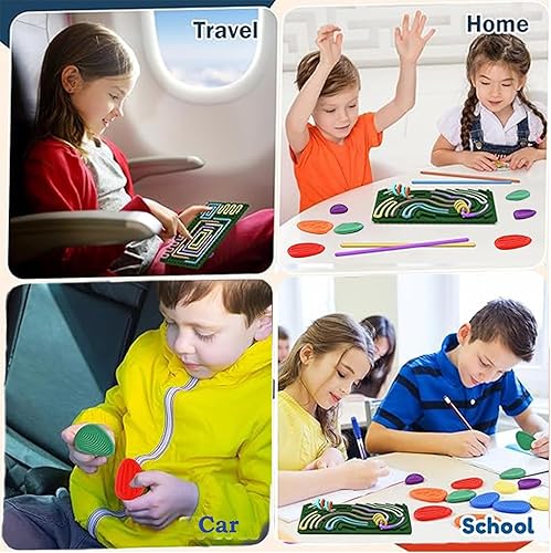 Miniatura 12 de Tabla de actividades sensoriales con 6 piedras texturizadas para preocupación, juguetes sensoriales de silicona para niños y adultos, sin ensuciar