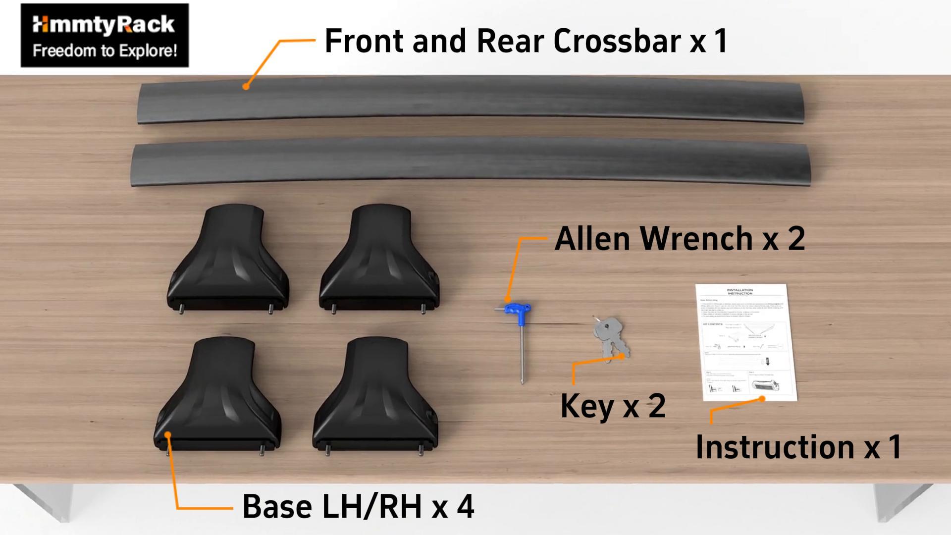 Amazon.com: HmmtyRack 300lbs Lockable Roof Rack Cross Bars Fit for