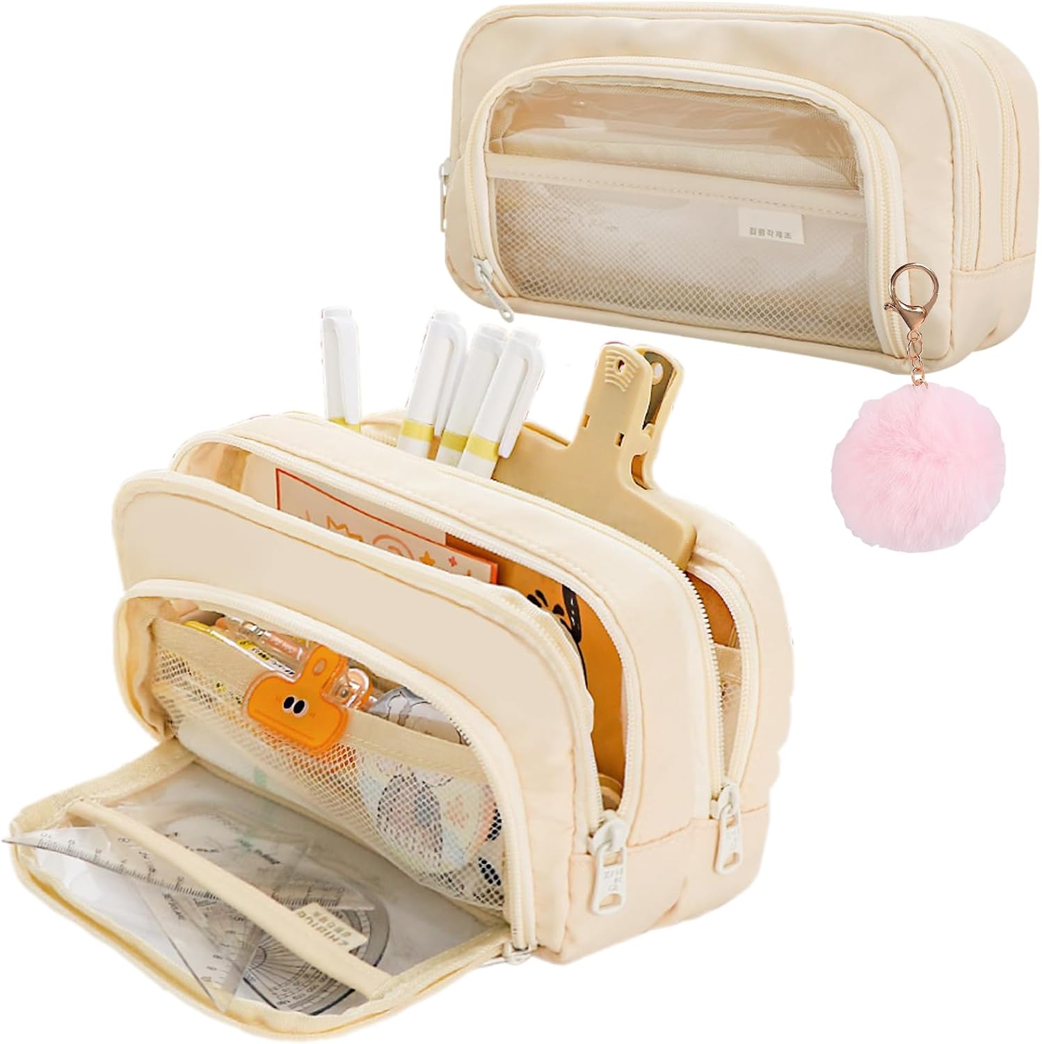 Large Capacity Pouch Case, Aesthetic Pencil Case Pouch, Kids' Cute Pencil Bag for School Stationery Storage