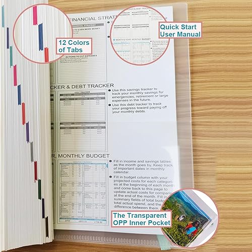 Miniatura 7 de Planificador de presupuesto, cuaderno de seguimiento de gastos, planificador de presupuestos de 8 x 9.5 pulgadas y planificador financiero libro de