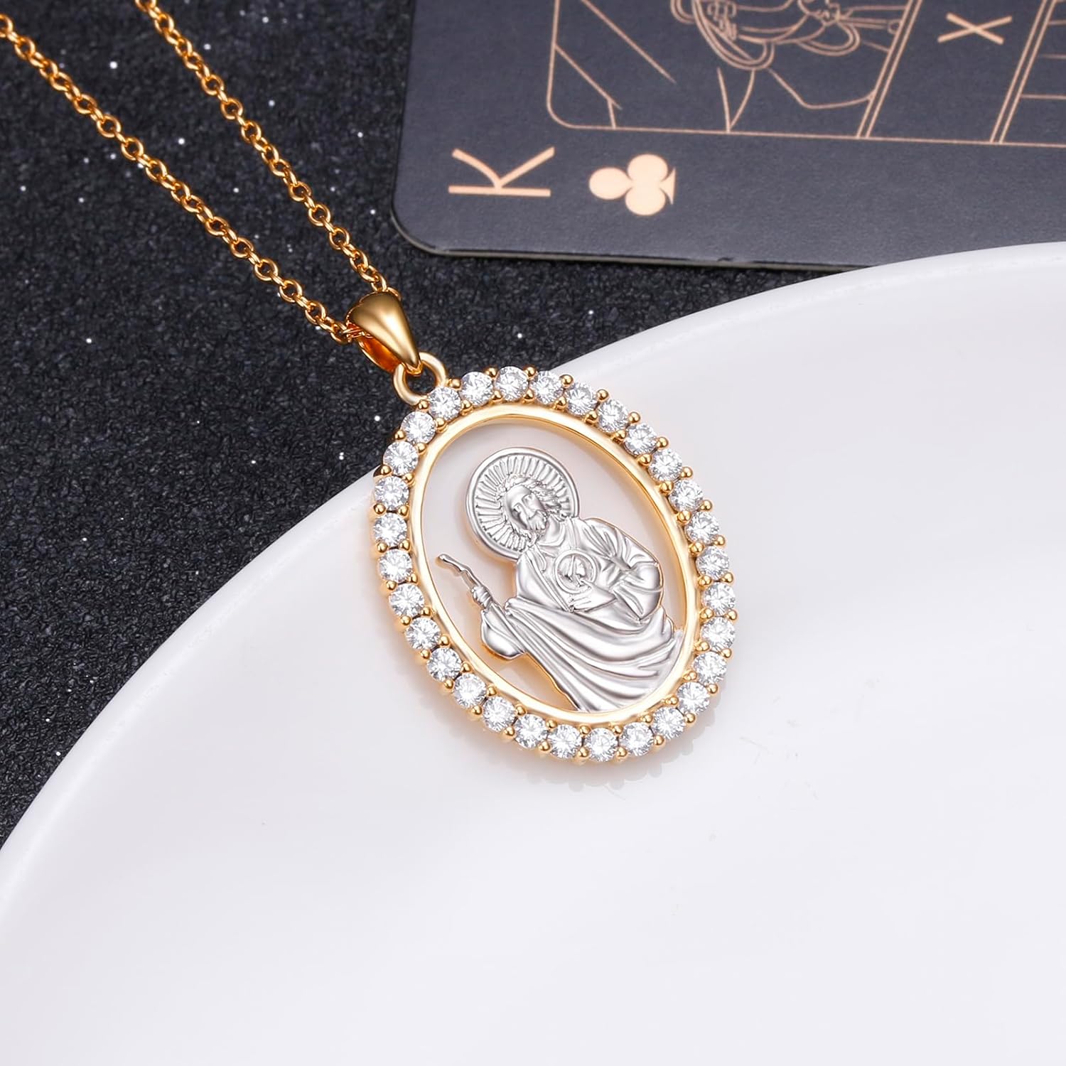 925 Sterling Silver Saint-Jude Necklace, Patron St Medals Amulet Pendant Christian Jewelry for Men Women Religious Protection Gifts - Image 4