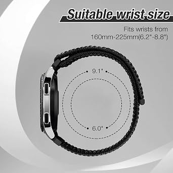Nylon Straps Compatible with Casio F-91W/F-84/F-94/F-105/F-108/AE-1200/W-217H/W-218H/A-158W/A-168W/SGW-300H/W-800H, Adjustable Stretchy Sport Strap Comfortable Nylon Replacement Wristband