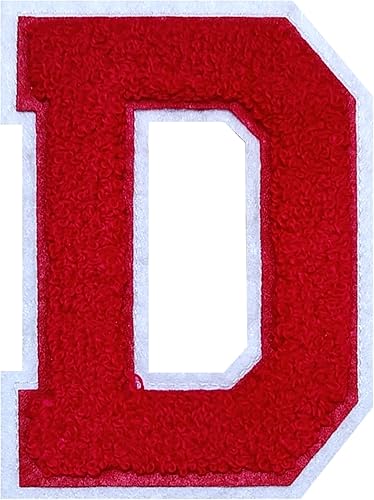 Miniatura 22 de 2 parches de letras de felpilla termo-adhesivas de 4.5 pulgadas, parches de letras universitarias con puntada de felpilla roja/blanca para ropa (H)